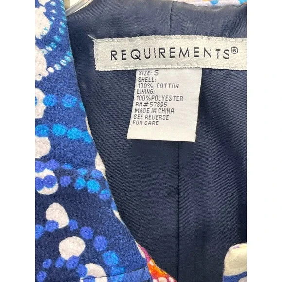 Requirements Bold Colored Quilted Jacket Small - Picture 4 of 5